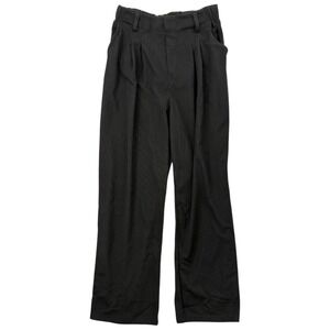 HALARA Black High Waisted Waffle Wide-Leg Pleated Pants‎ Womens M NWT